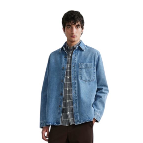 AS IS NN07 Mens Denim Jacket Peter 1816 XL Blue Jeans Shacket 299 No Nationality - Picture 10 of 10